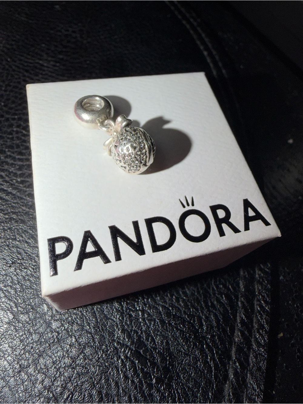 Pandora Silver Pomegranate Dangle Charm in Shiny Silver